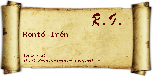 Rontó Irén névjegykártya