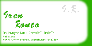 iren ronto business card